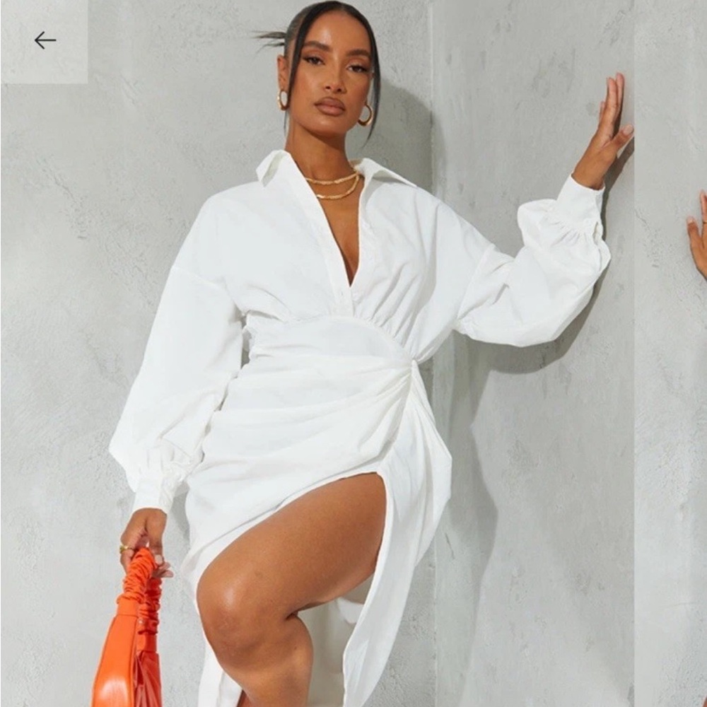 PrettyLittleThing White Shirt Dress